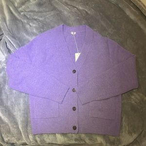 Arket merino and alpaca cardigan - purple